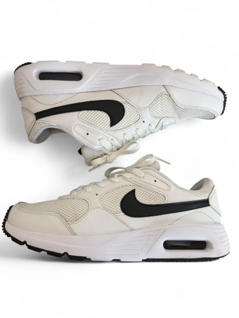 Nike White Air Max SC Sneakers with Black Swoosh - Picture 2 of 12